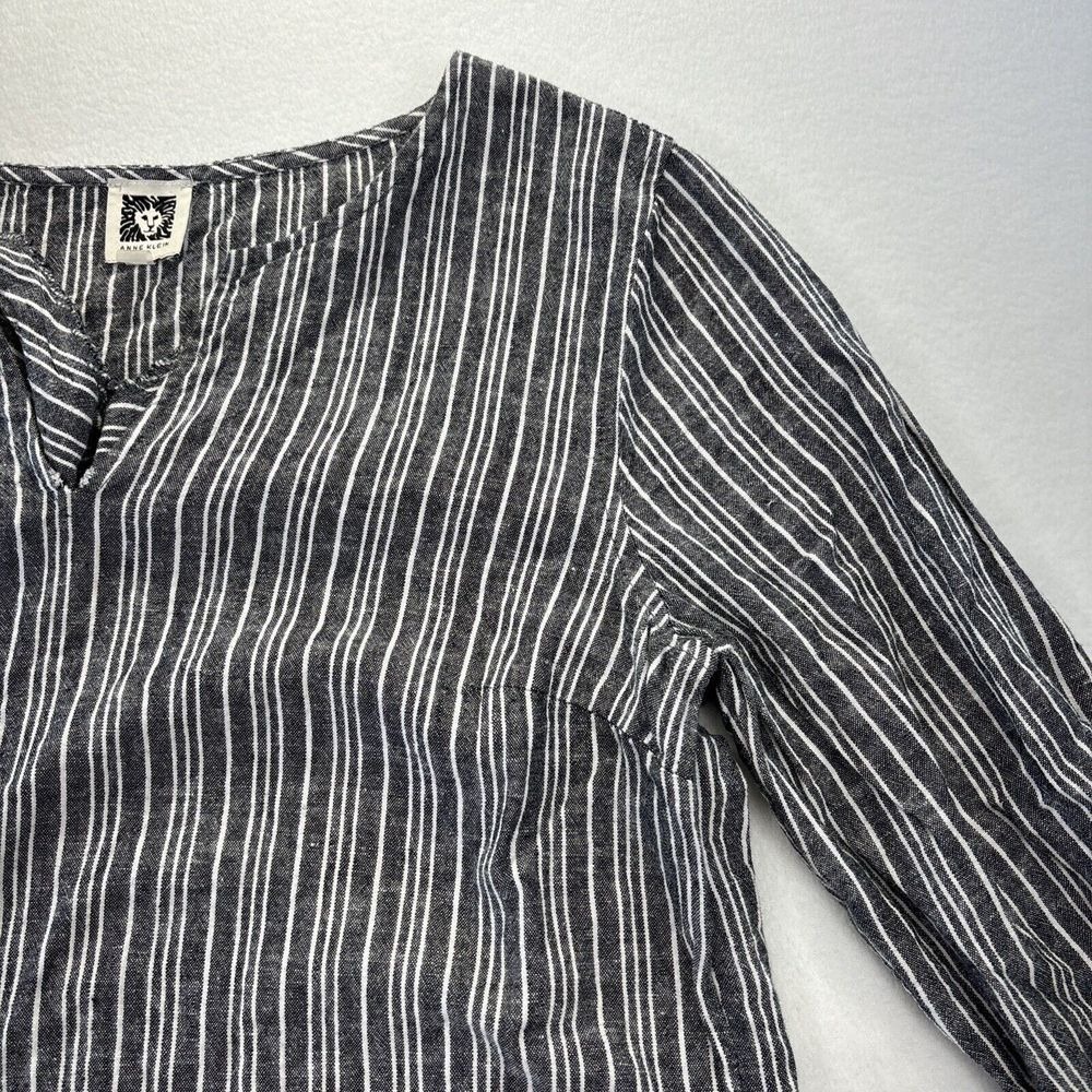 Anne Klein Womens Dress Linen Blend 3/4 Sleeve Striped Size 4 Beachy Lightweight - Picture 6 of 16